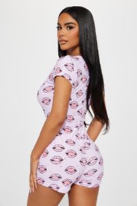 Kissy Dreams PJ Romper Onesie - Pink sold by Fashion Nova