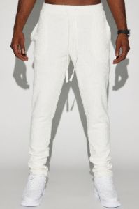 Dean Textured Slim Pants - White sold by Fashion Nova