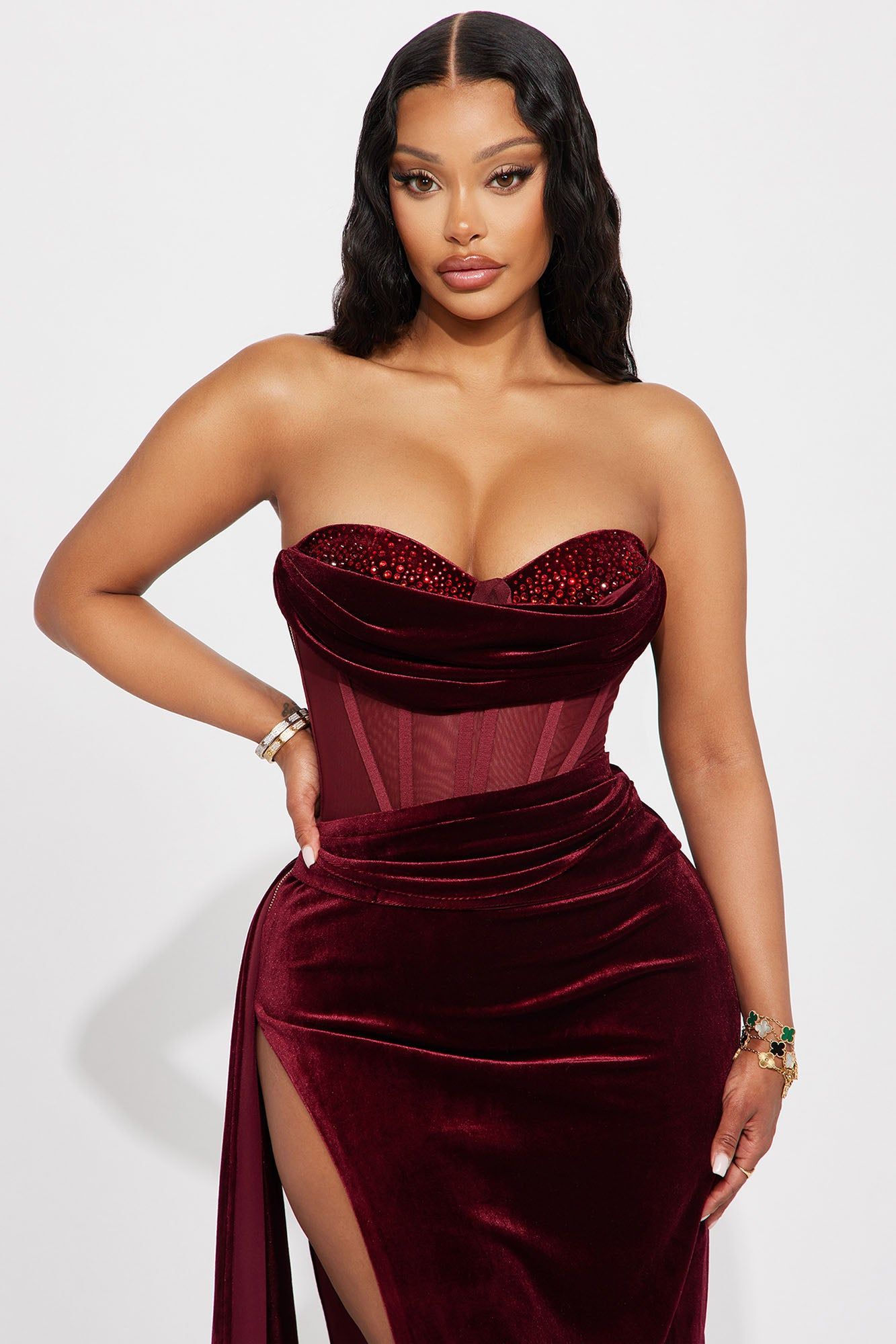 Scarlett Velvet Gown - Wine sold by Fashion Nova product image thumbnail 2