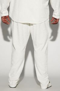 Dean Textured Slim Pants - White sold by Fashion Nova