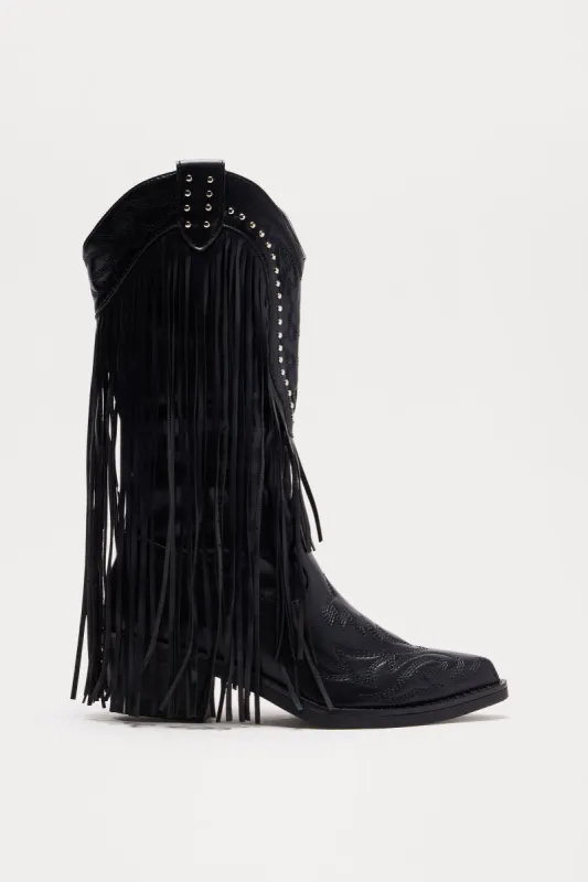 Southern Charm Cowboy Boots - Black sold by Fashion Nova