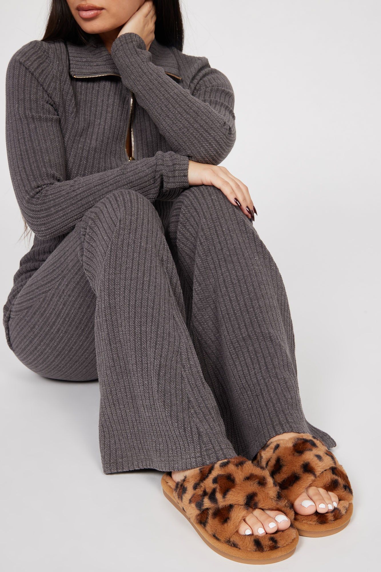 Ready To Be Comfy Slippers - Leopard sold by Fashion Nova