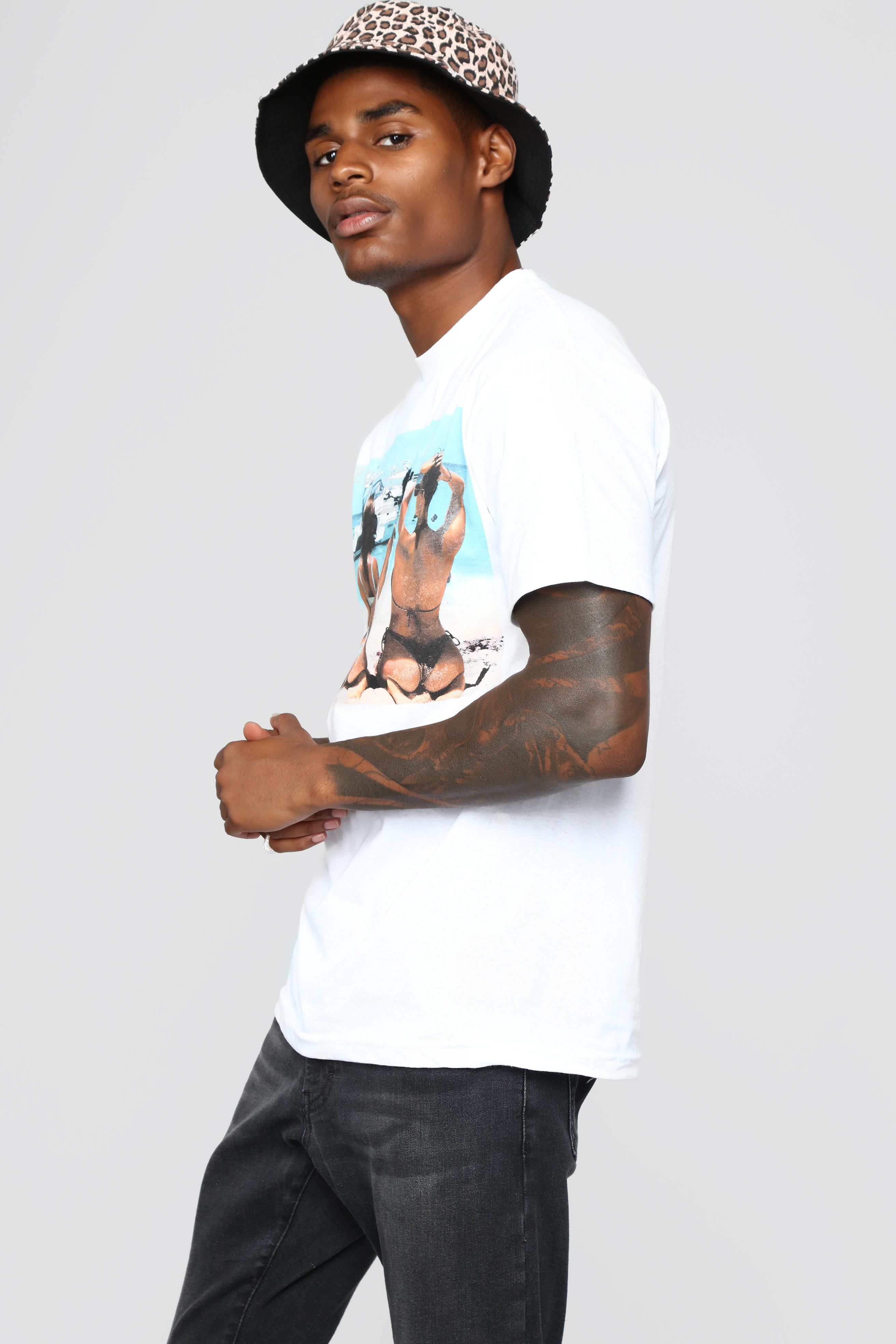 Suns Out Buns Out Short Sleeve Crew Tee - White sold by Fashion Nova