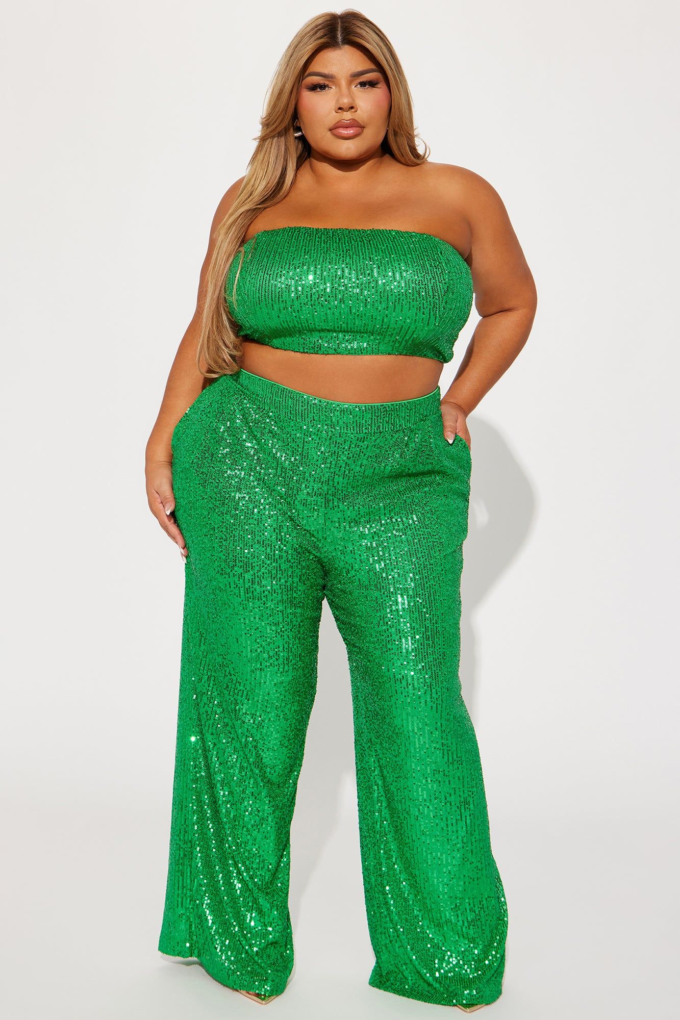 Stella Sequin Pant Set - Green sold by Fashion Nova product image thumbnail 4