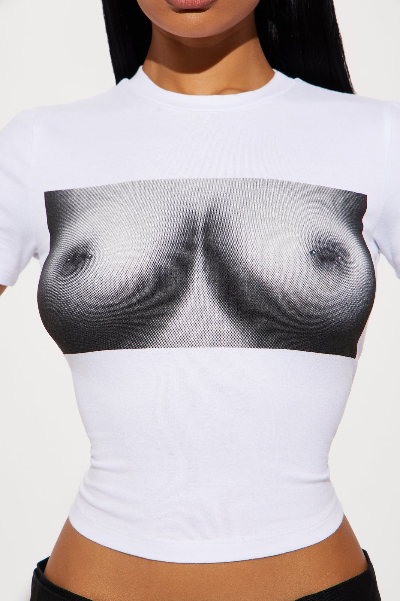 Main Attraction Fitted Tee - White sold by Fashion Nova product image thumbnail 4