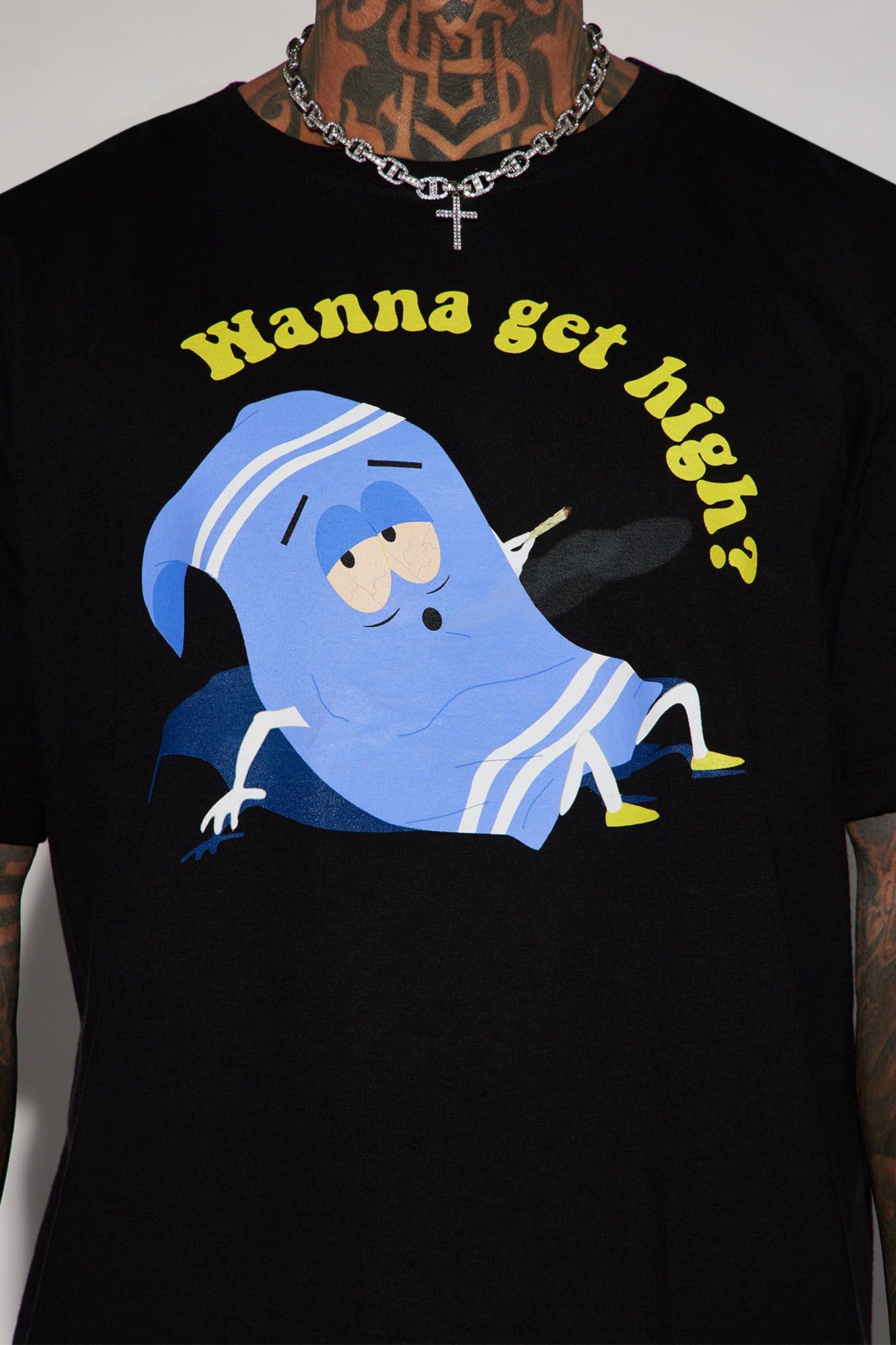 South Park Towelie Wanna Get High Short Sleeve Tee - Black sold by Fashion Nova product image thumbnail 3