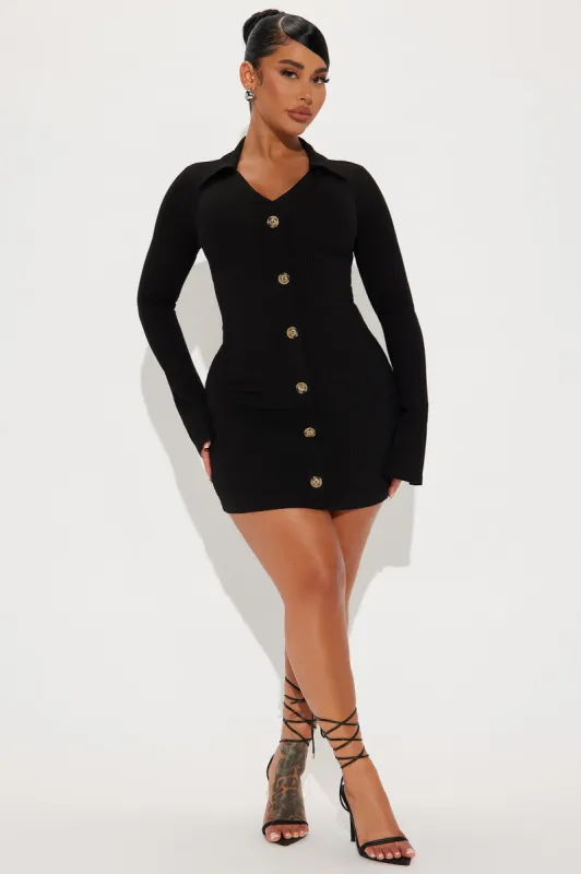 Work From Home Mini Dress - Black sold by Fashion Nova