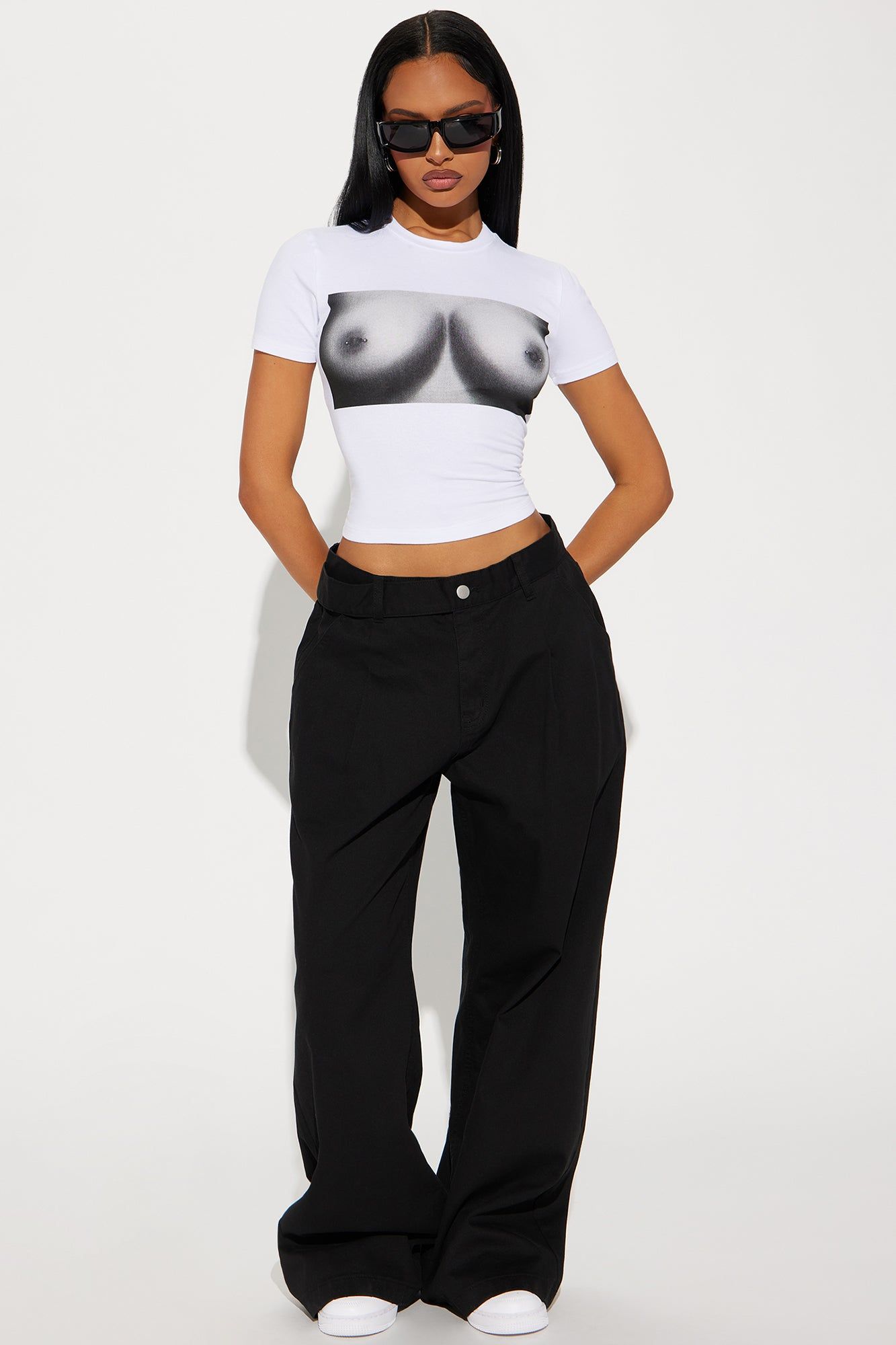 Main Attraction Fitted Tee - White sold by Fashion Nova product image thumbnail 2