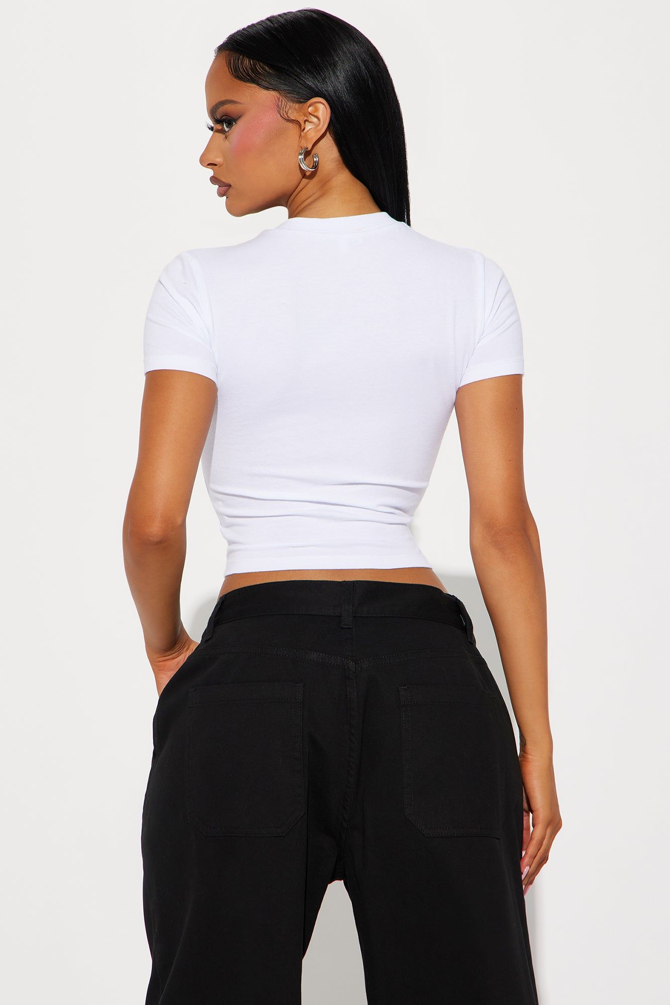 Main Attraction Fitted Tee - White sold by Fashion Nova product image thumbnail 3