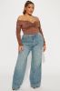 Shock And Awe Vintage Tinted Baggy Jeans - Vintage Blue Wash sold by Fashion Nova