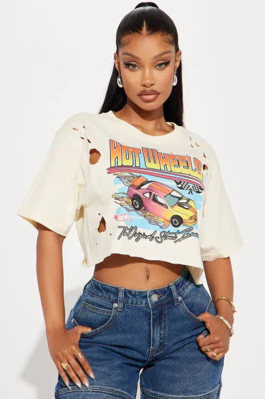 Hot Wheels Racing Graphic Tee - Cream sold by Fashion Nova