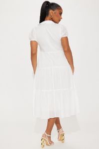 Stella Midi Dress - White sold by Fashion Nova