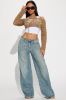 Shock And Awe Vintage Tinted Baggy Jeans - Vintage Blue Wash sold by Fashion Nova