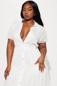 Stella Midi Dress - White sold by Fashion Nova