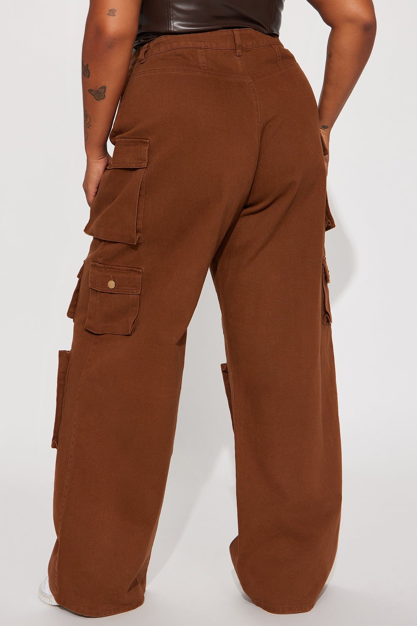 Tall Lily High Rise Cargo Jeans - Brown sold by Fashion Nova product image thumbnail 6