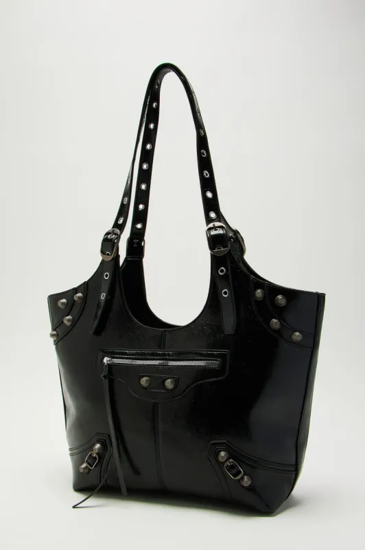 Baddie On The Block Tote Bag - Black sold by Fashion Nova