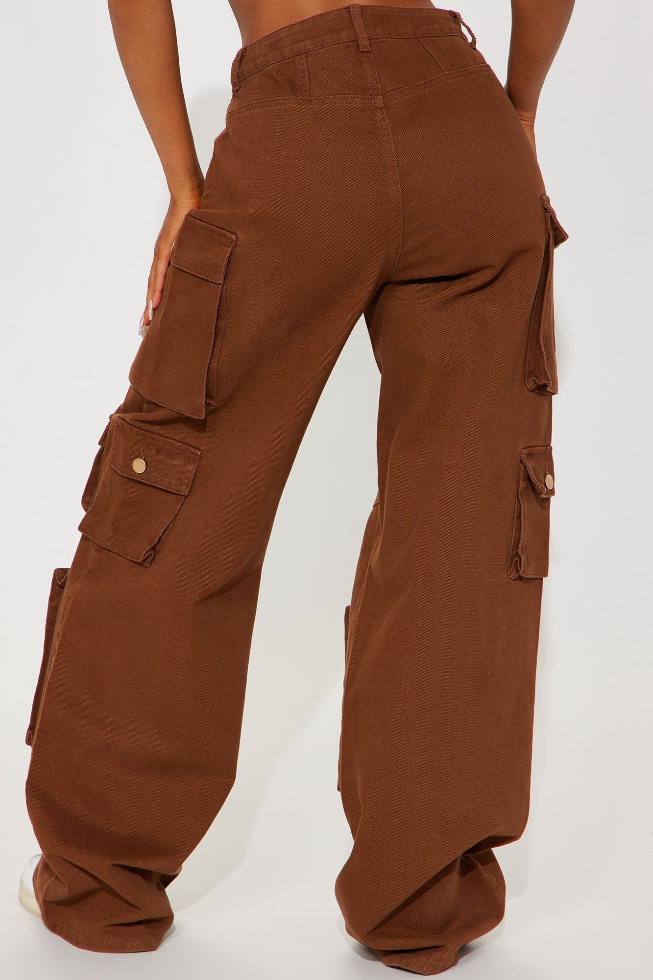 Tall Lily High Rise Cargo Jeans - Brown sold by Fashion Nova product image thumbnail 3