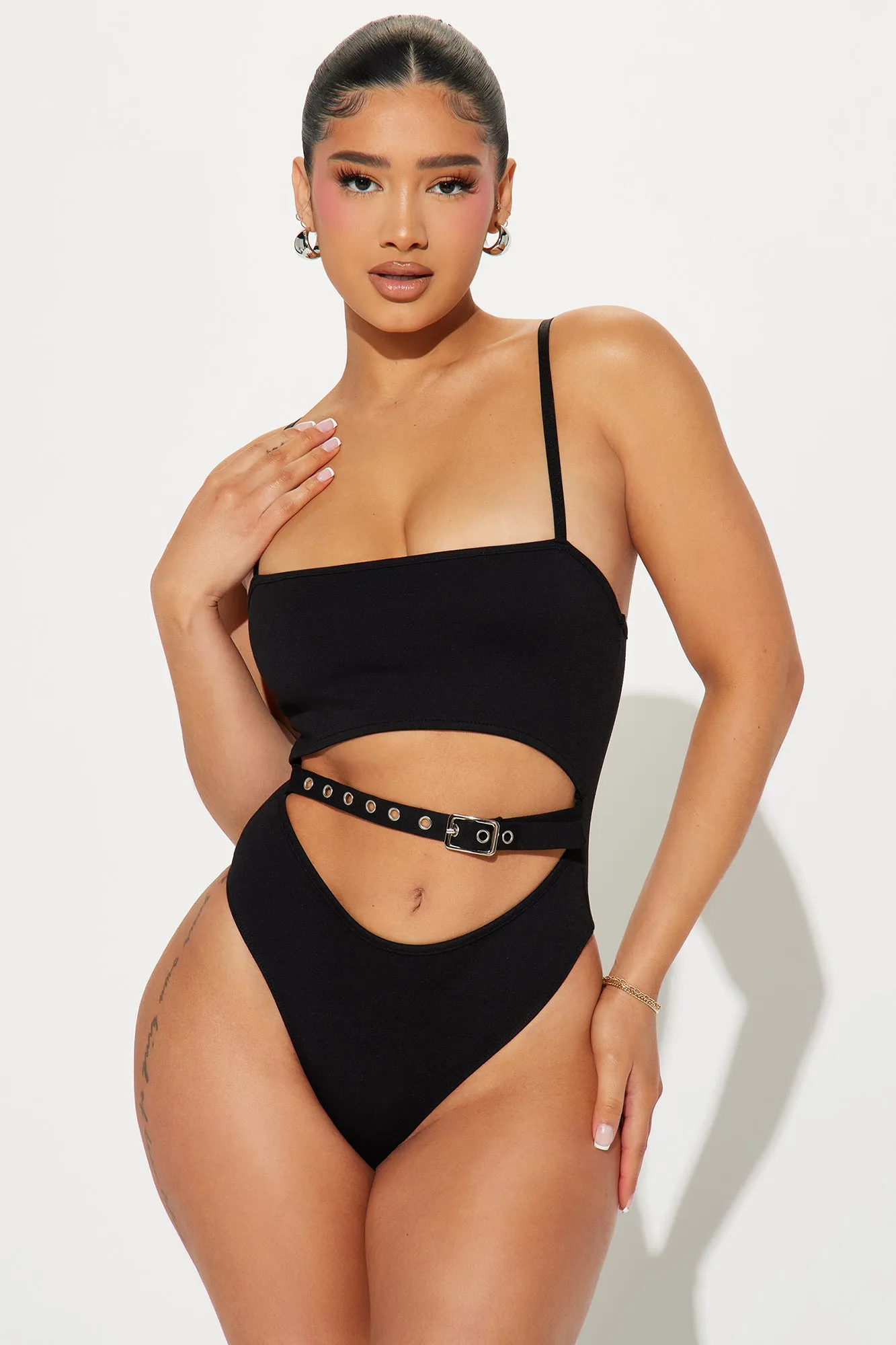 Hold On Tight Bodysuit - Black sold by Fashion Nova
