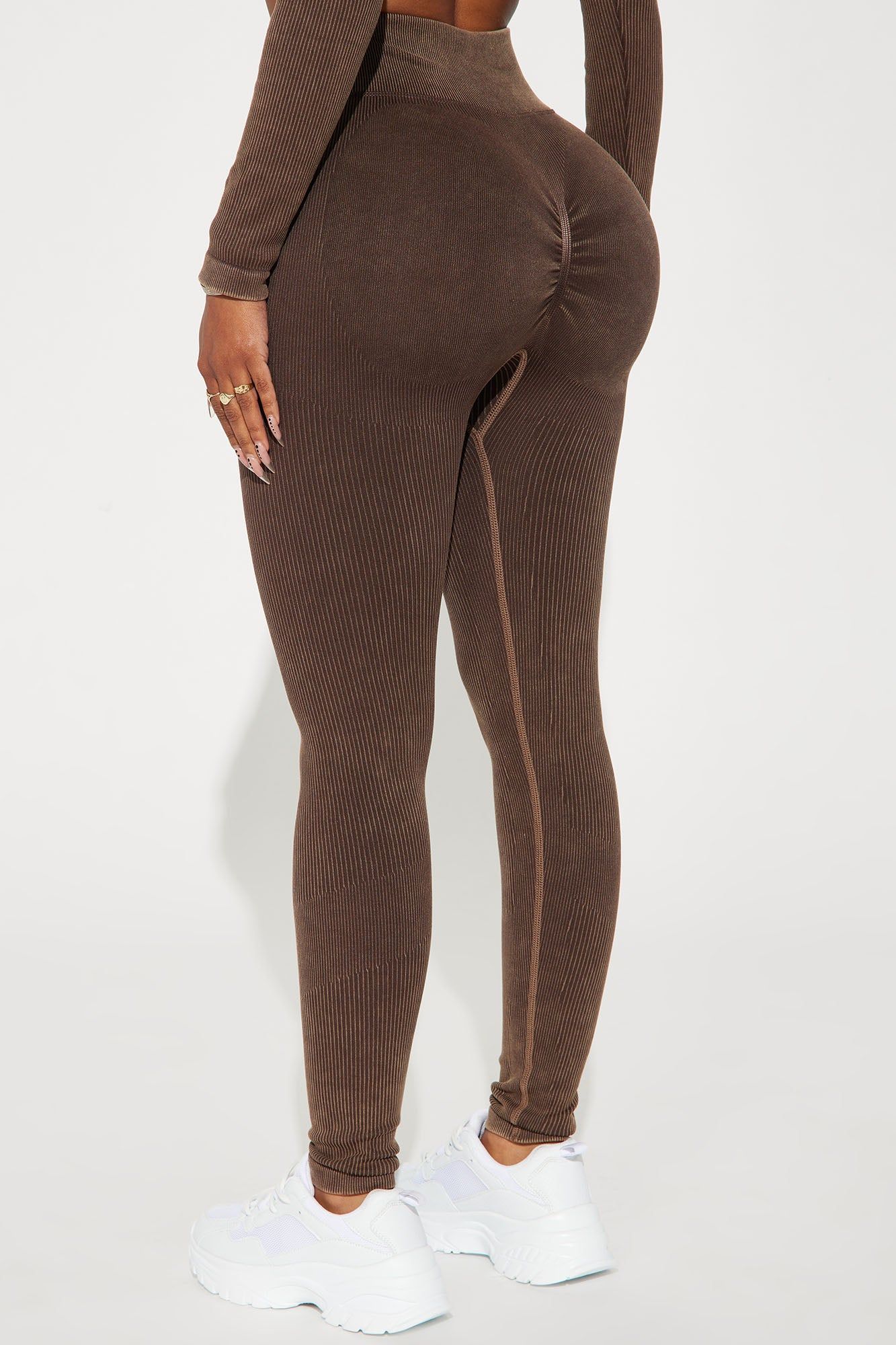 Working It Out Active Legging - Chocolate sold by Fashion Nova product image thumbnail 3