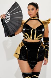 Here To Slay Ninja 5 Piece Costume Set - Black/Gold sold by Fashion Nova