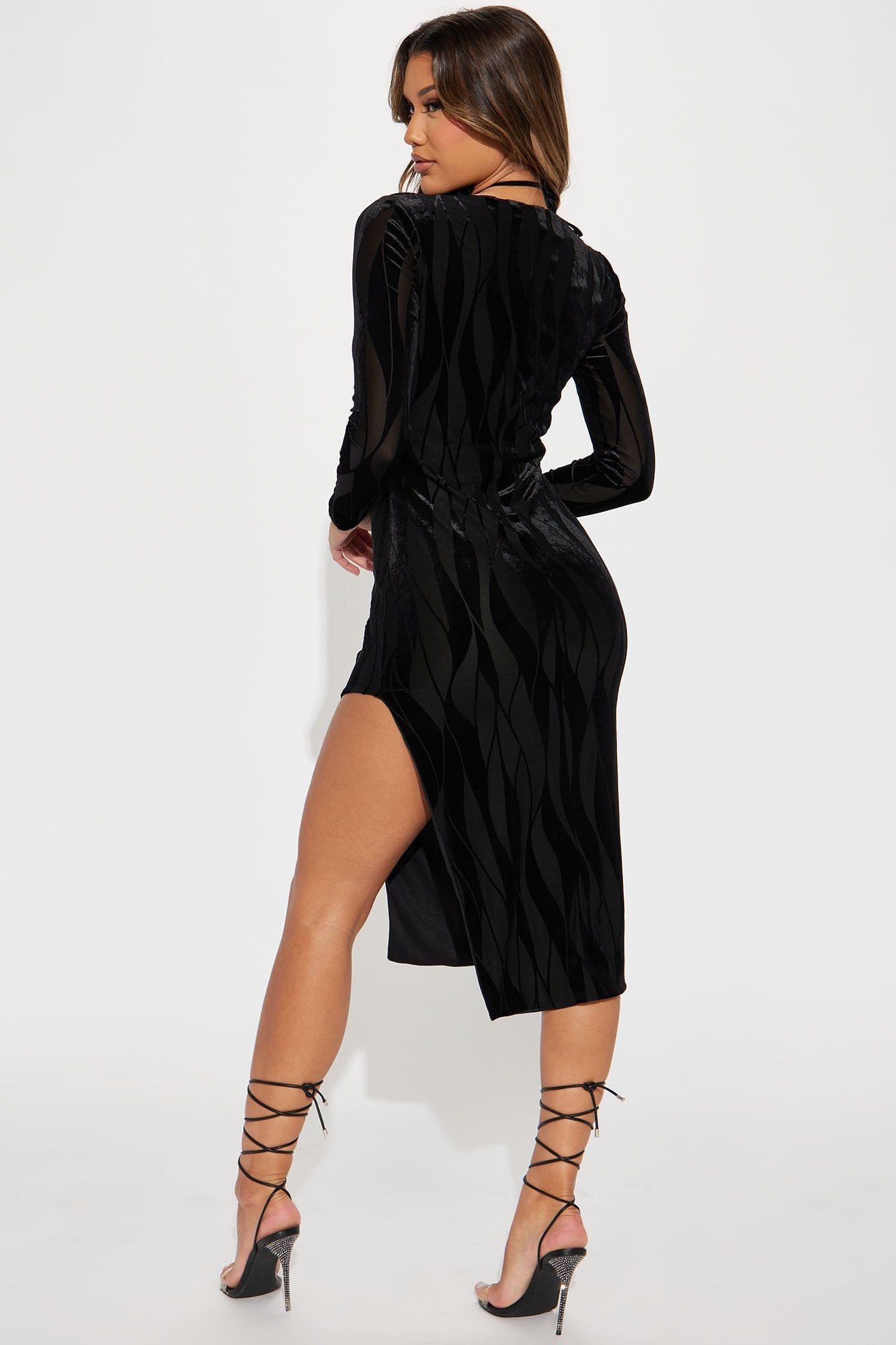 Naomi Velvet Midi Dress - Black sold by Fashion Nova product image thumbnail 3