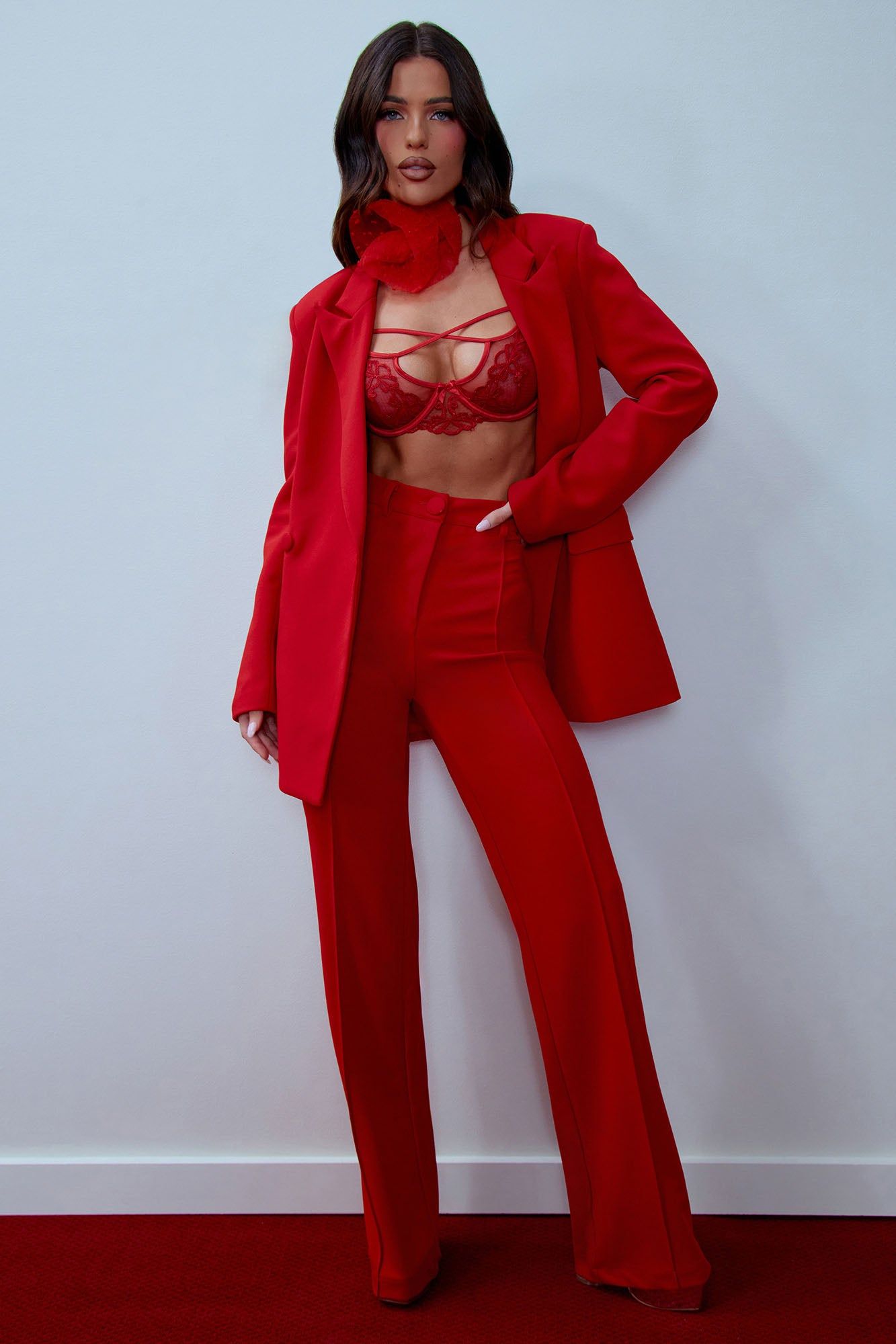 Dreamy Moments Blazer Set - Red sold by Fashion Nova product image thumbnail 4