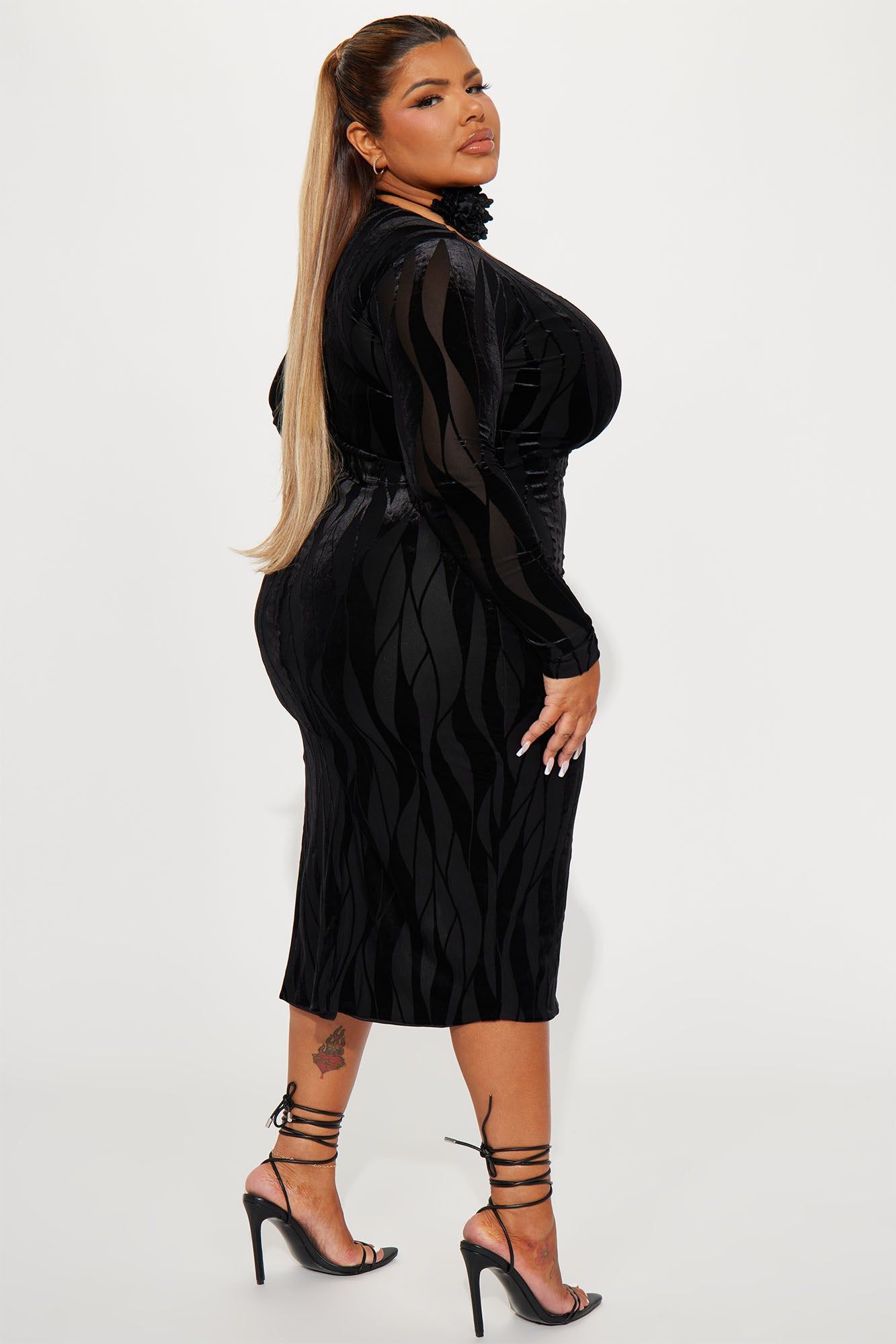 Naomi Velvet Midi Dress - Black sold by Fashion Nova product image thumbnail 6