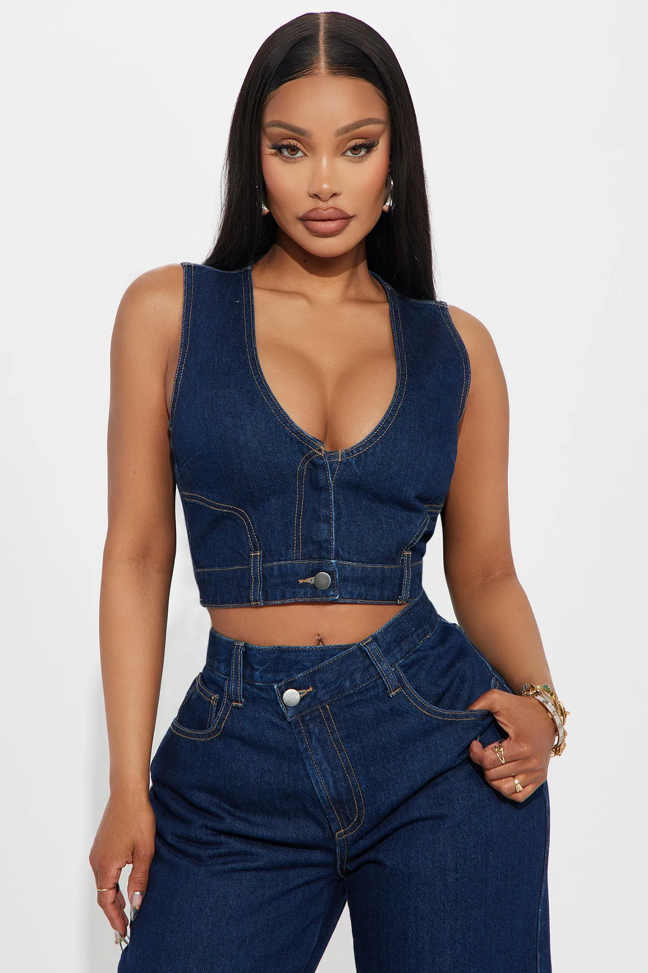 Laura Denim Pant Set - Dark Wash sold by Fashion Nova product image thumbnail 2