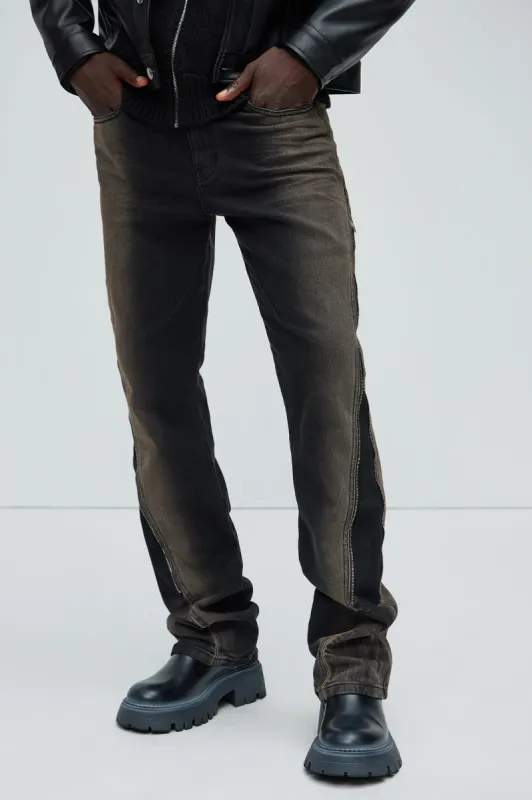 Ethan Stacked Skinny Flare Jeans - Brown sold by Fashion Nova