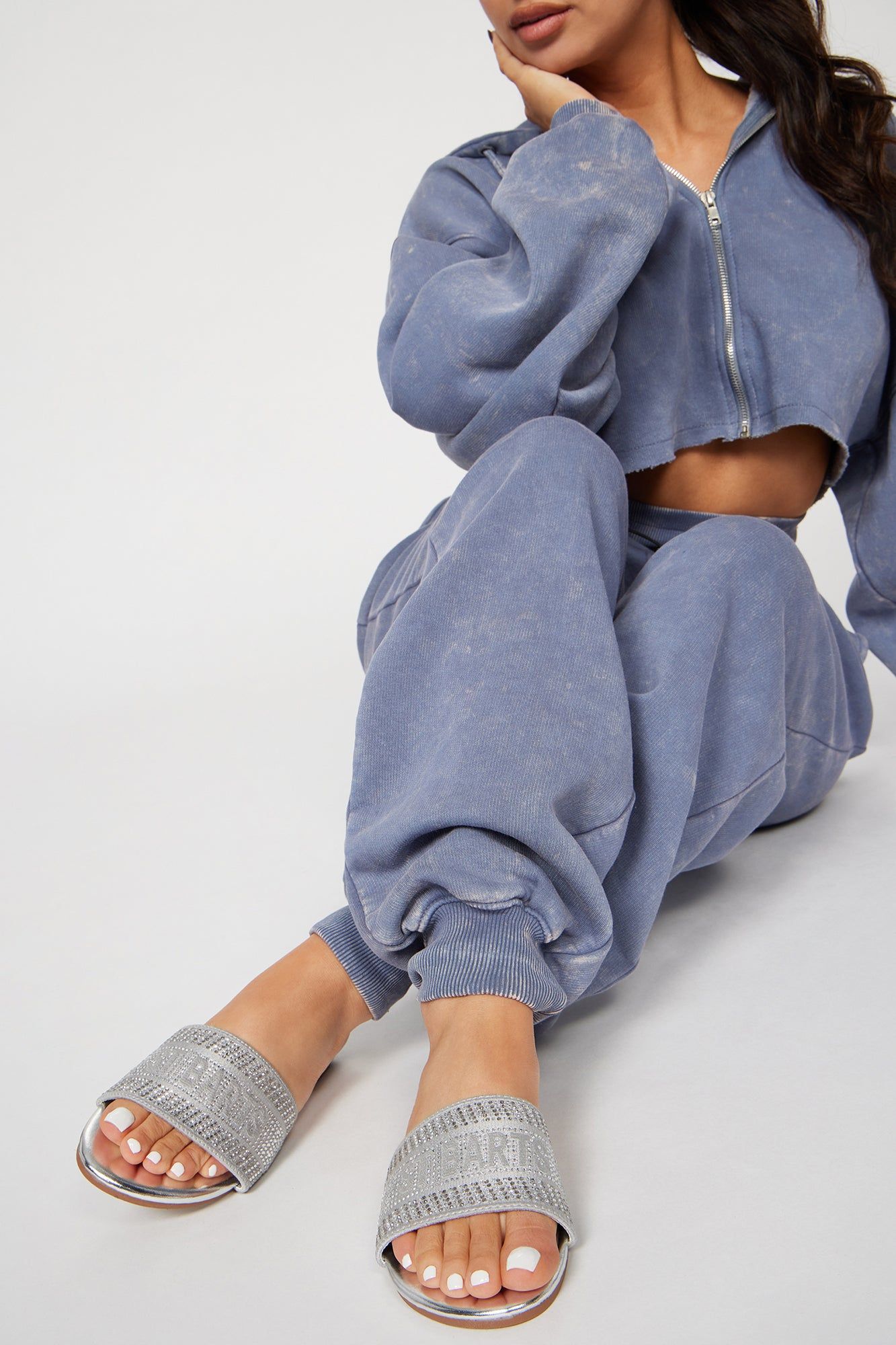 Around The World Flat Sandals - Silver sold by Fashion Nova