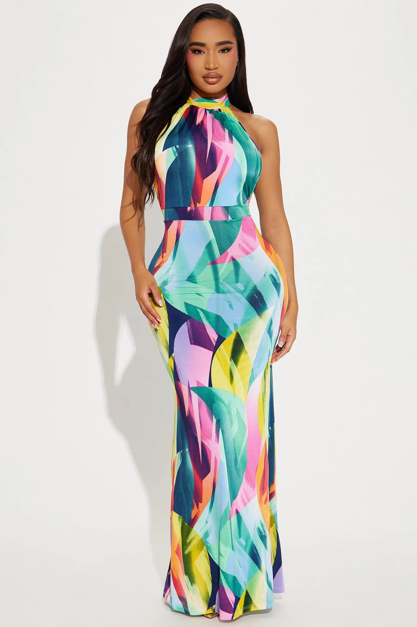 Tiana Backless Maxi Dress - Multi Color sold by Fashion Nova