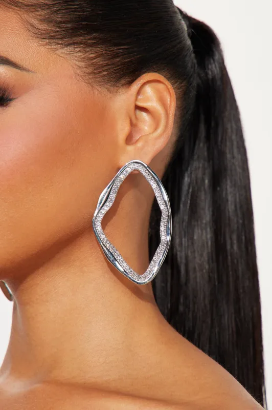 Shark Bite Earrings - Silver sold by Fashion Nova