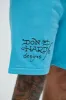 Ed Hardy Flame Skull Sweat Shorts - Blue sold by Fashion Nova