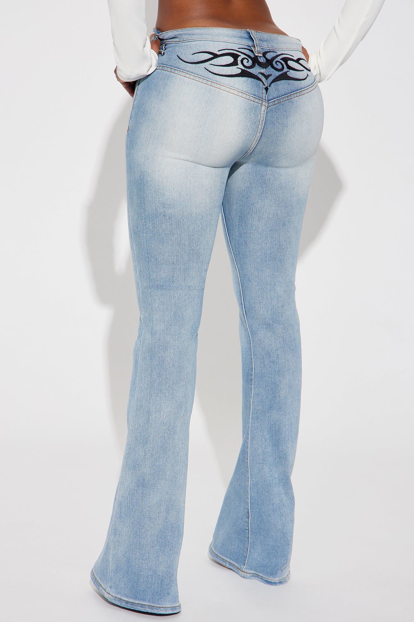 Tatted Y2K Bootcut Jeans - Light Blue sold by Fashion Nova
