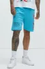Ed Hardy Flame Skull Sweat Shorts - Blue sold by Fashion Nova