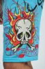Ed Hardy Flame Skull Sweat Shorts - Blue sold by Fashion Nova