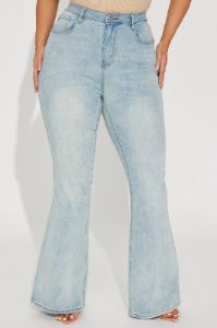 Talia Sculpting Stretch Flare Jeans - Light Wash sold by Fashion Nova