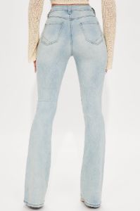 Talia Sculpting Stretch Flare Jeans - Light Wash sold by Fashion Nova
