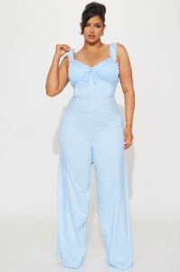Your Sweetest Desire Jumpsuit - Light Blue sold by Fashion Nova