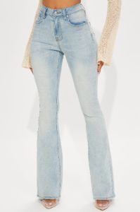 Talia Sculpting Stretch Flare Jeans - Light Wash sold by Fashion Nova