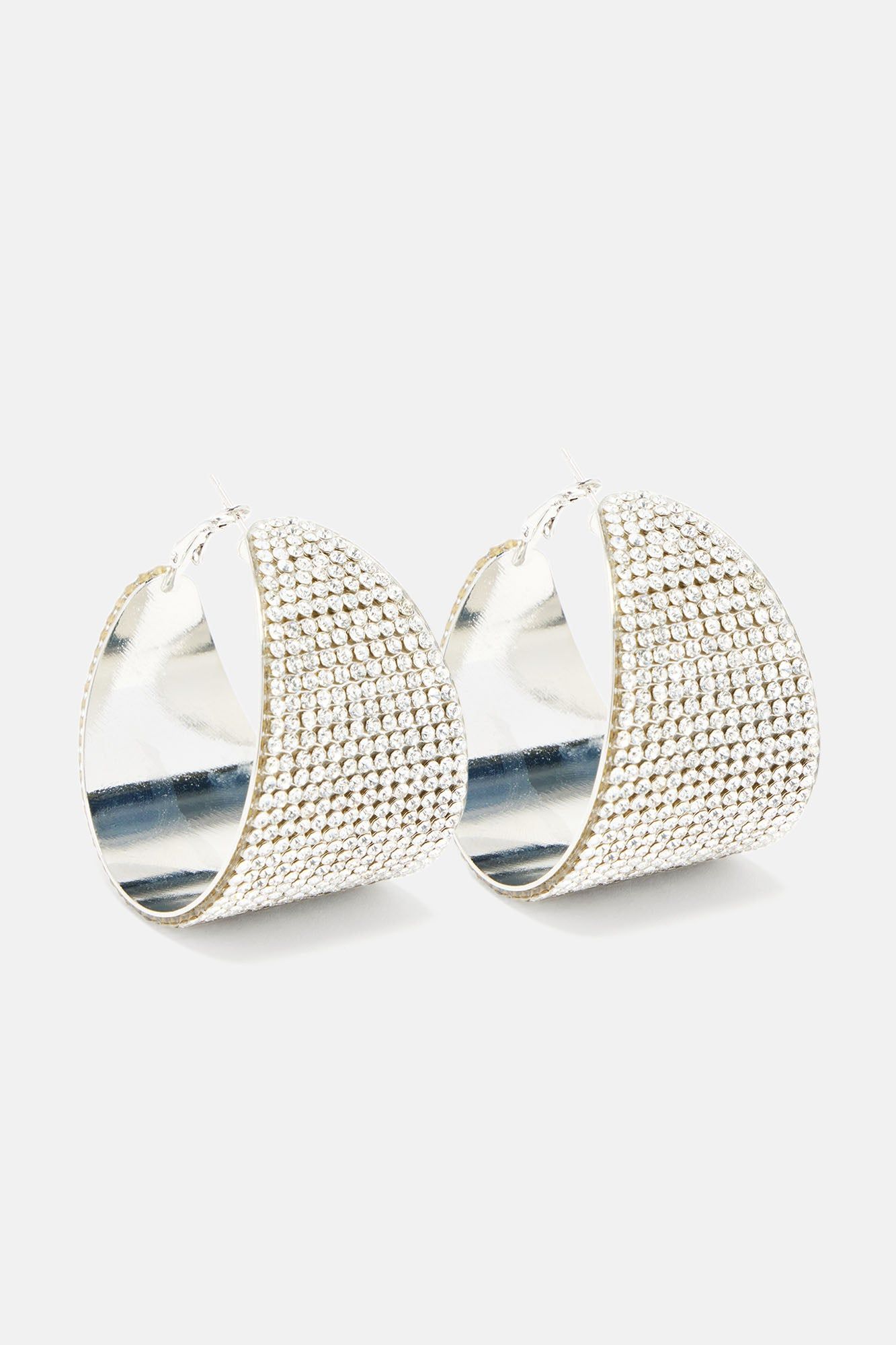 Pretty Pretty Hoop Earrings - Clear/Silver sold by Fashion Nova product image thumbnail 3