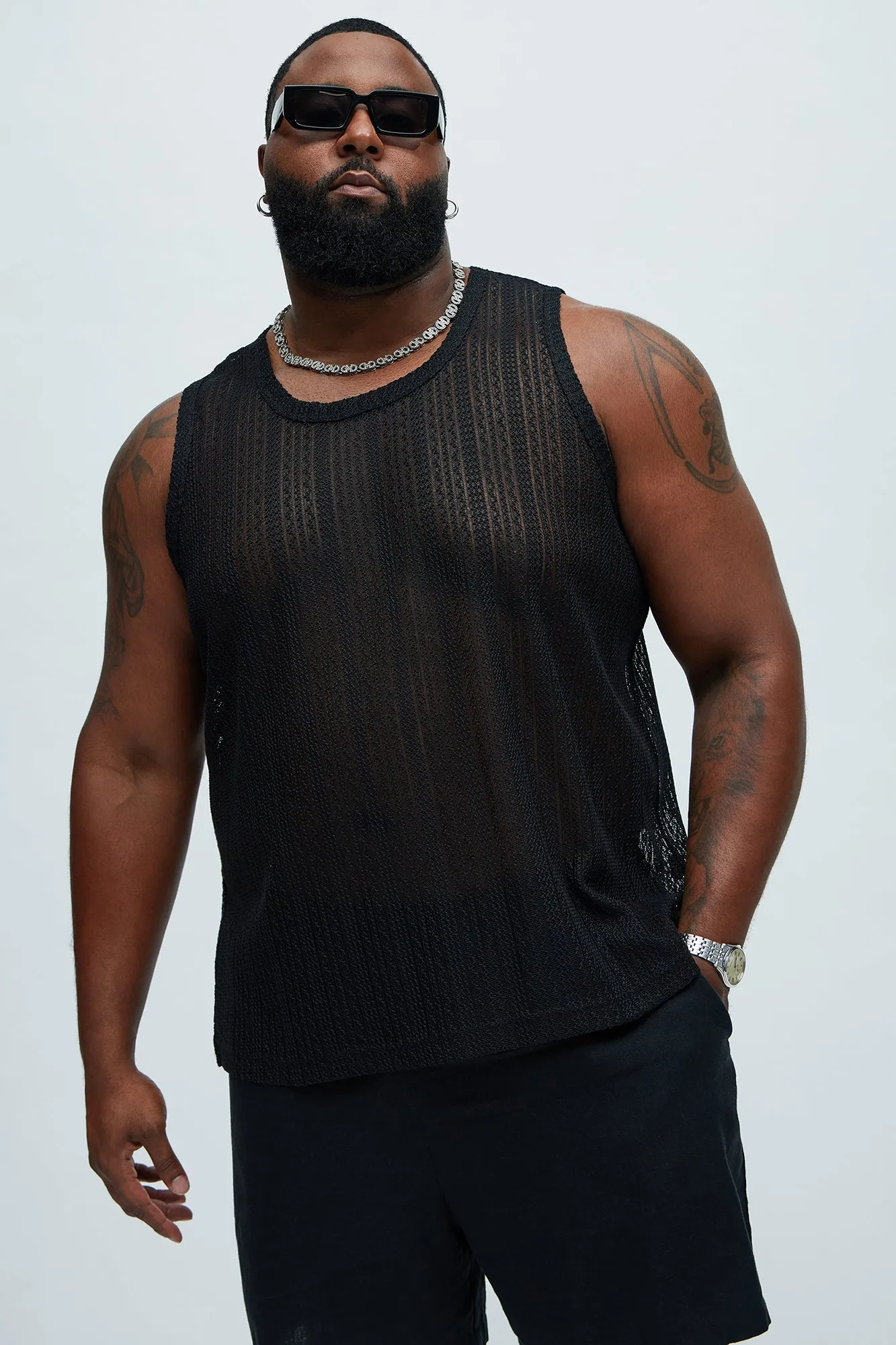 Brannen Textured Relaxed Tank - Black sold by Fashion Nova product image thumbnail 4