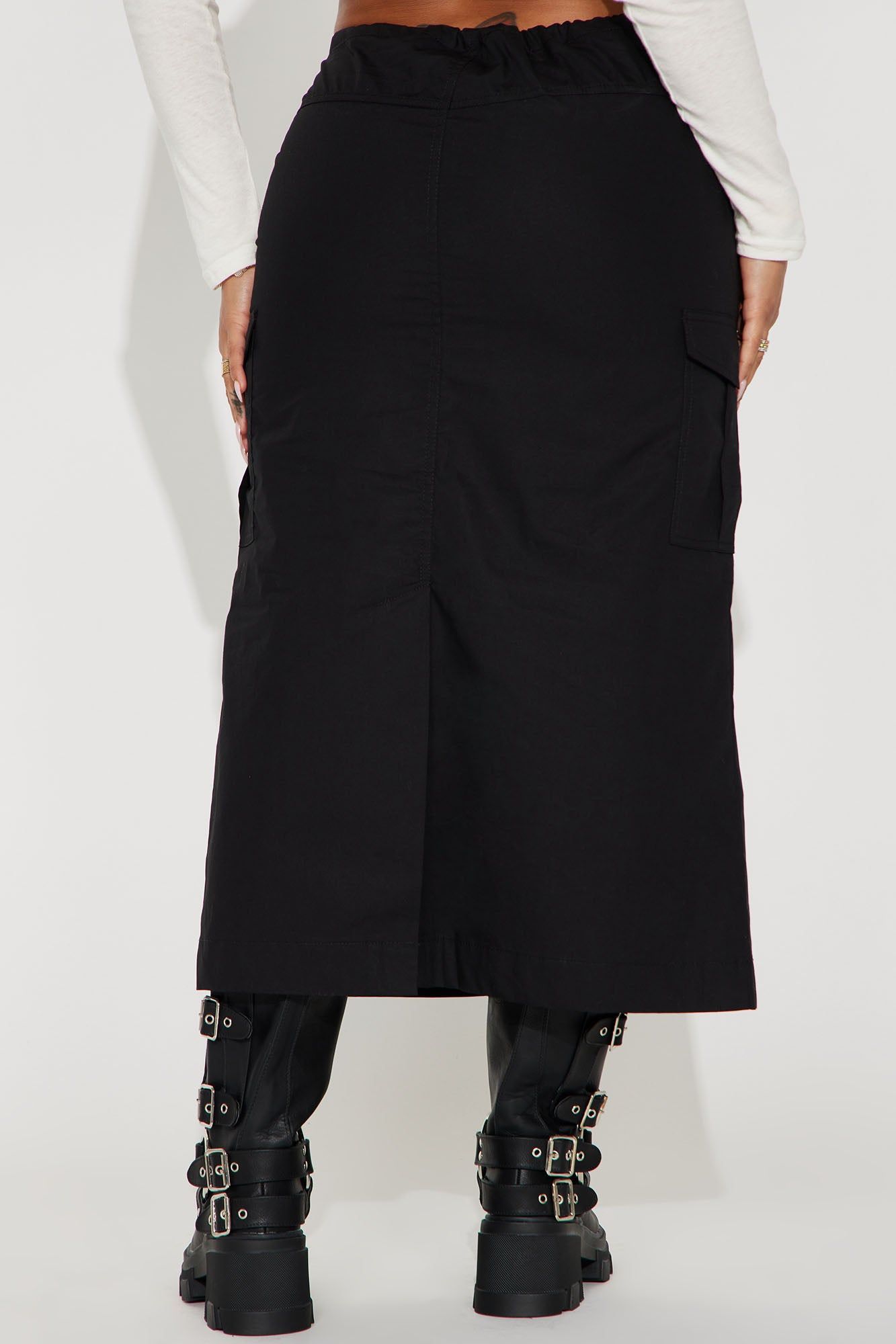 Jeanette Cargo Midi Skirt - Black sold by Fashion Nova product image thumbnail 3