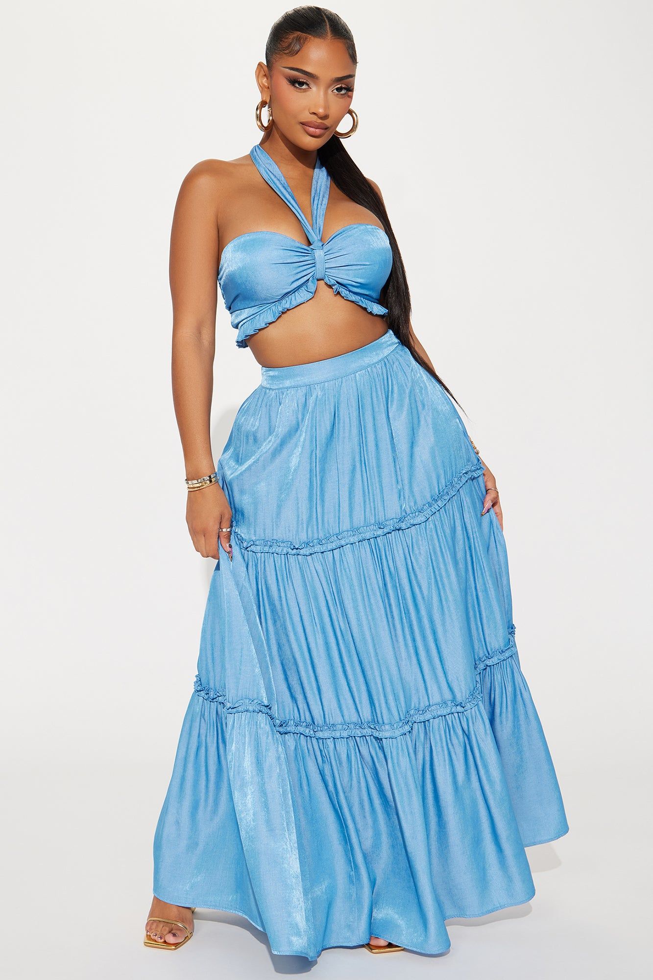 Jonelle Maxi Skirt Set - Blue sold by Fashion Nova