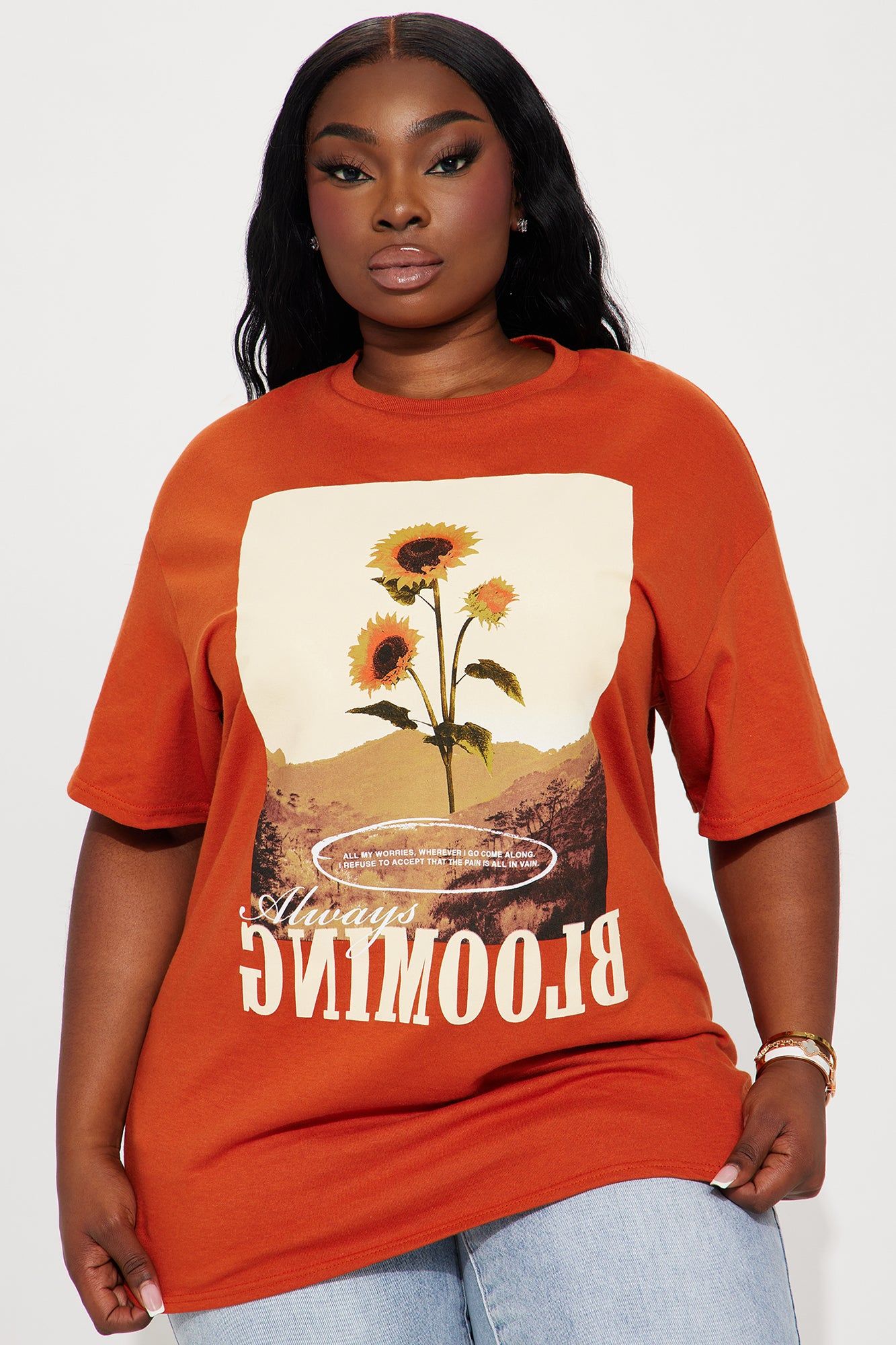 Always Blooming Graphic Tee - Rust sold by Fashion Nova product image thumbnail 4