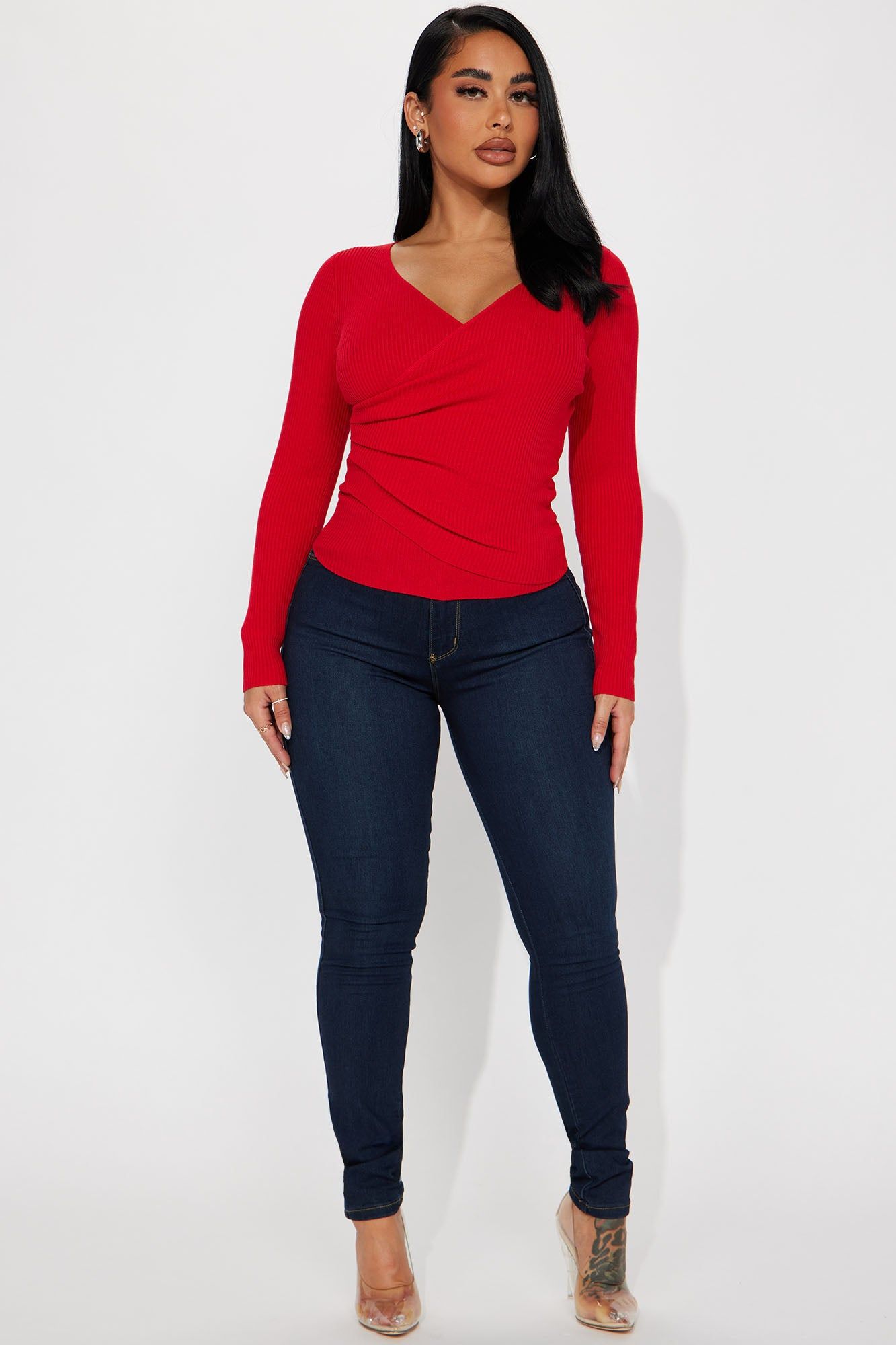 Izaiah Sweater Top - Red sold by Fashion Nova product image thumbnail 2