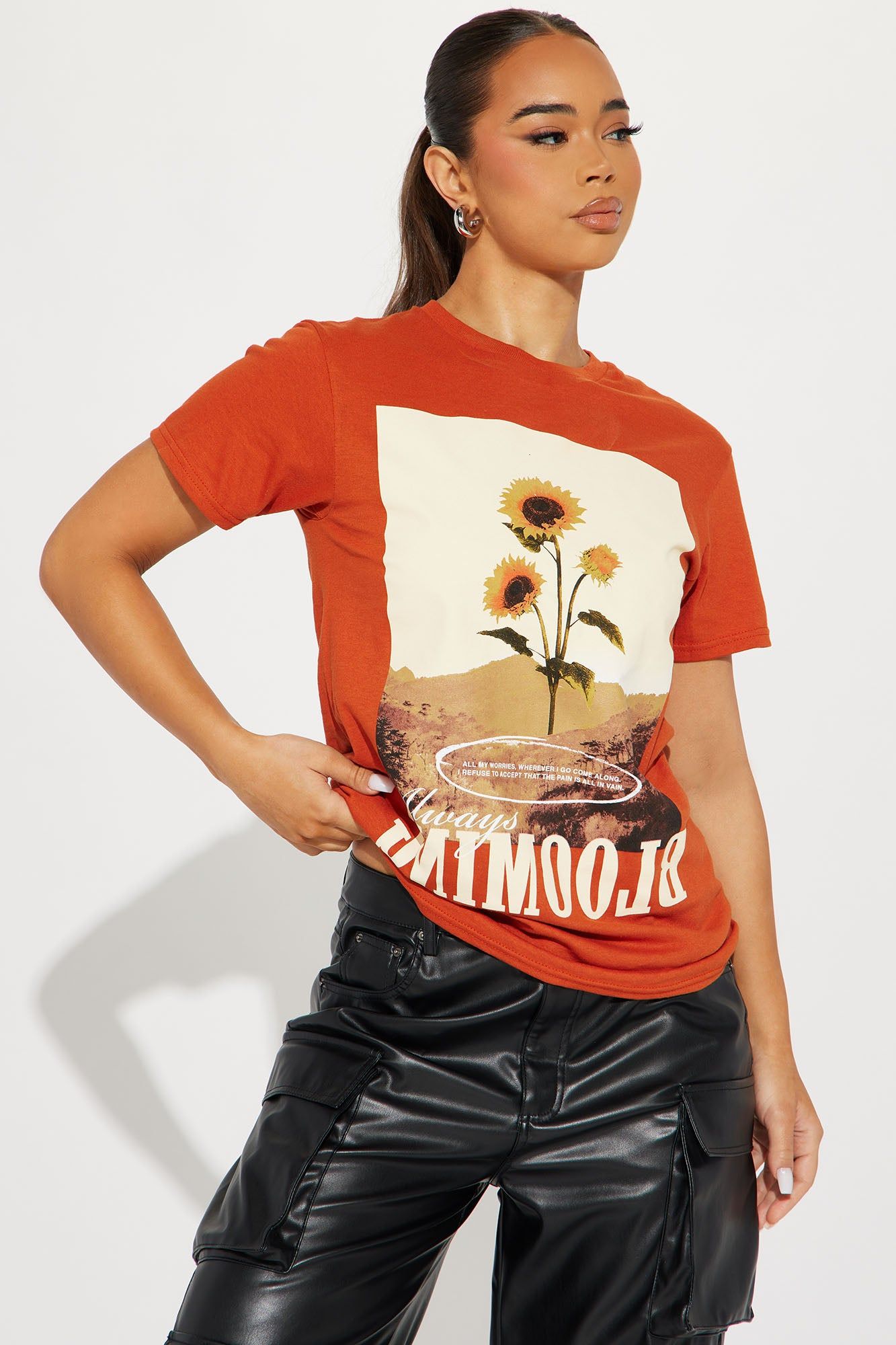 Always Blooming Graphic Tee - Rust sold by Fashion Nova