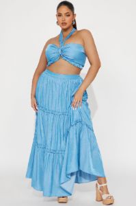 Jonelle Maxi Skirt Set - Blue sold by Fashion Nova
