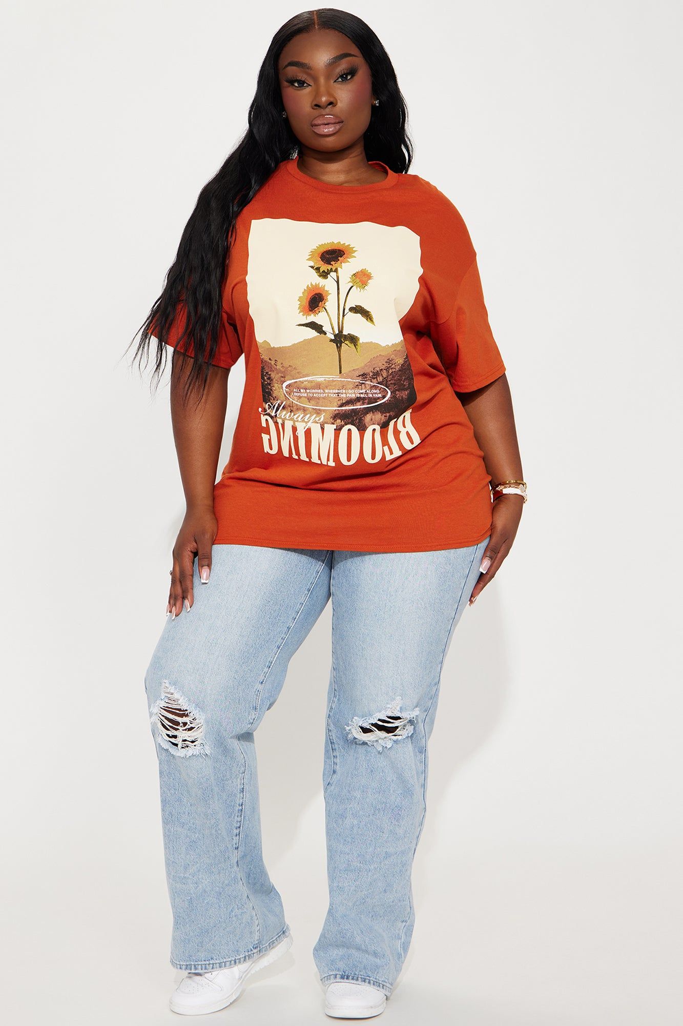 Always Blooming Graphic Tee - Rust sold by Fashion Nova product image thumbnail 5