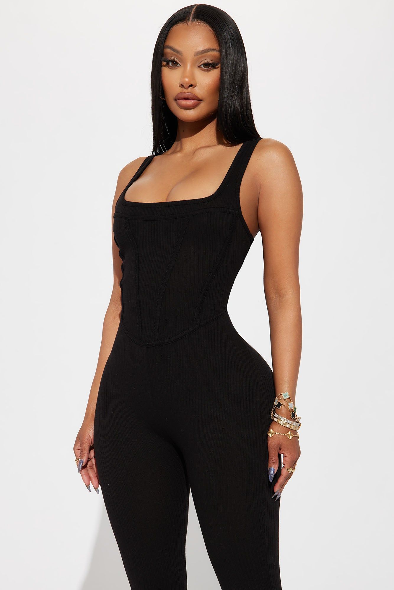 In The Morning Ribbed Jumpsuit - Black sold by Fashion Nova product image thumbnail 2